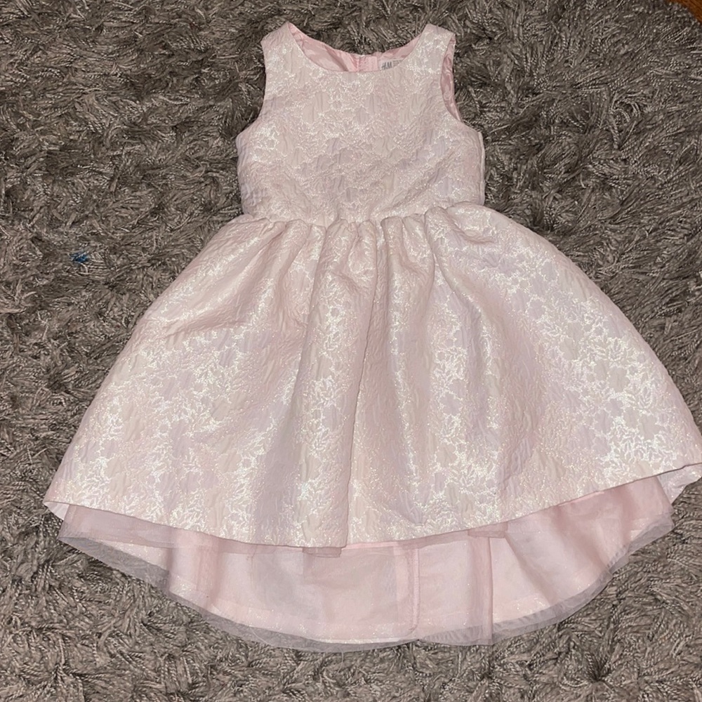 H&M girls blush pink tulle dress 6-7Y